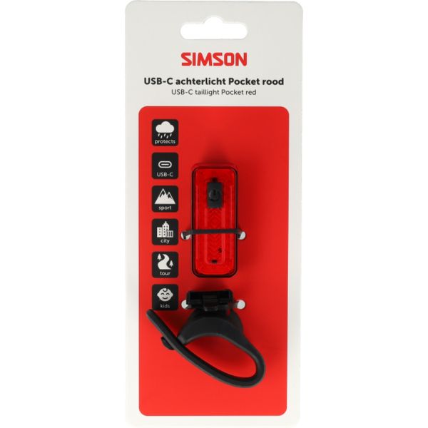 Cargue la imagen en el visor de la galería, Simson usb-c led lamp pocket rood
