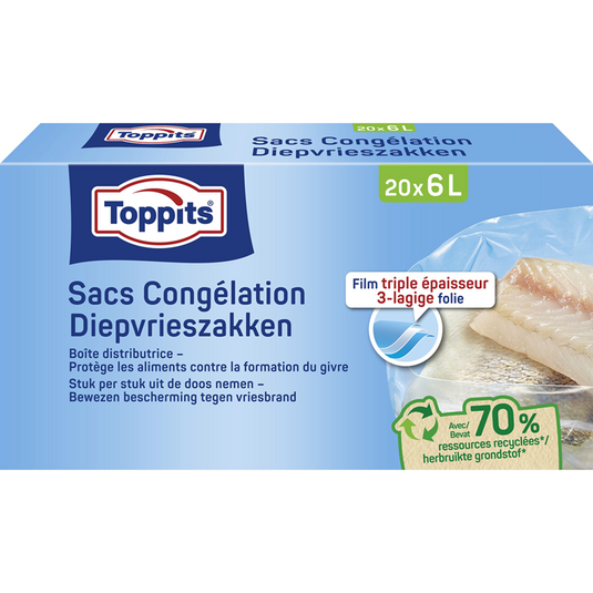 Toppits diepvrieszakjes 6l 20 stuks