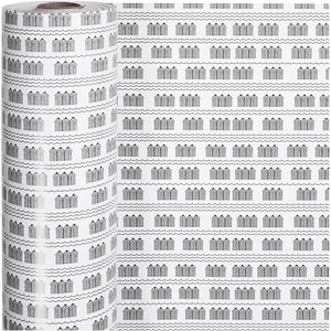 Inpakpapier, badhuis, b: 57 cm, 80 gr, zwart, wit, 150 m 1 rol