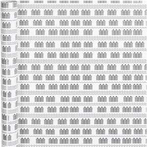 Inpakpapier, badhuis, b: 70 cm, 80 gr, zwart, wit, 4 m 1 rol
