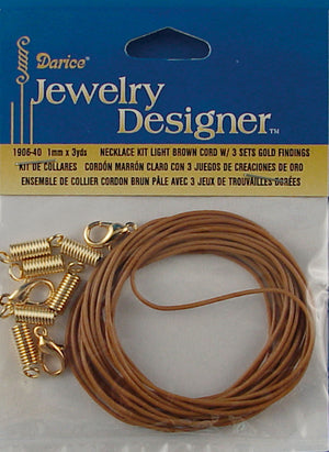 Darice • chain l.brown+clasp 1mm 2.7m.