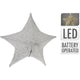 No brand kerstster van stof met 30 leds 50 cm kleur zilver