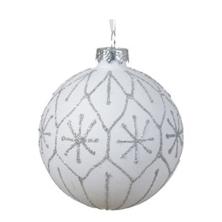 Kerstbal glas 2 kleuren assorti 8 cm | 12 stuks