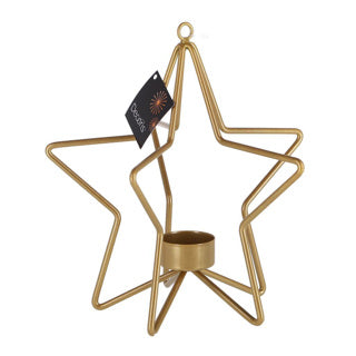 Kaemingk theelichthouder ijzer ster 2 assorti hoogte 22 cm