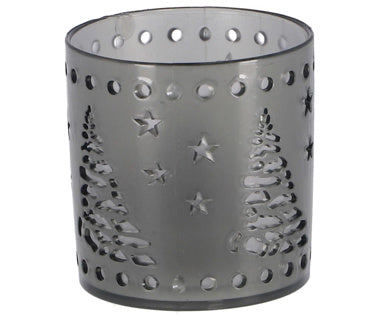 Theelichthouder led 7,5 cm grijs | 16 stuks