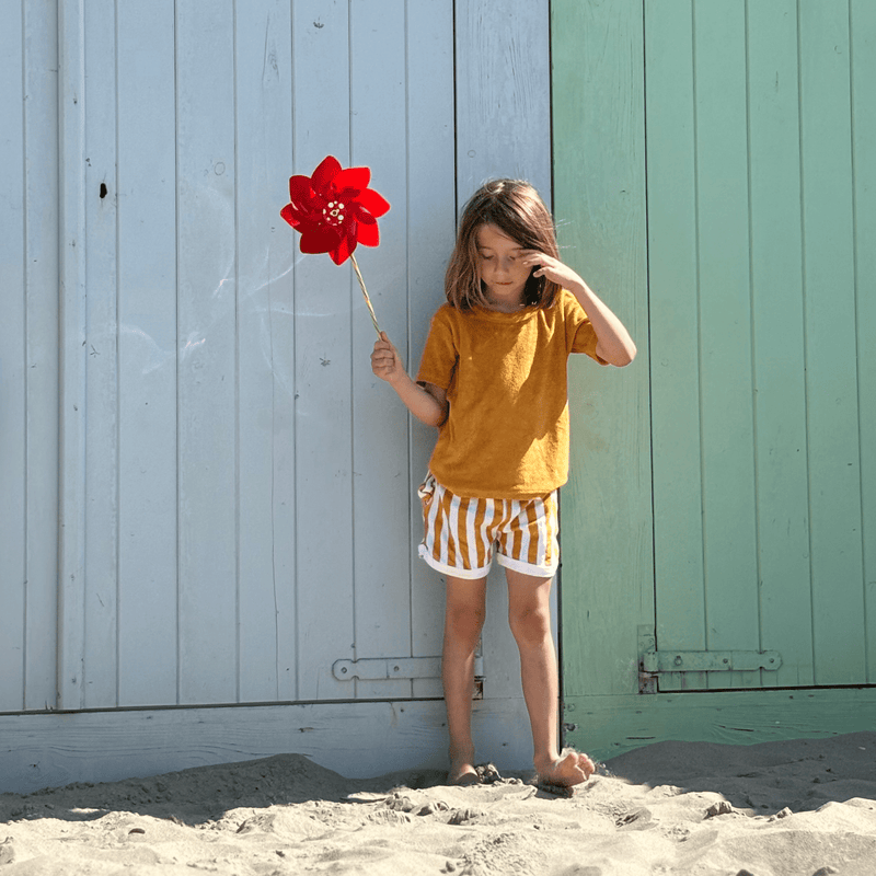 Load image into Gallery viewer, Flow | geel wit jongens set strand – terry
