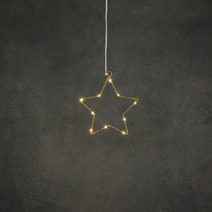 Edelman ster goud warm wit 8led battery operated - d15cm