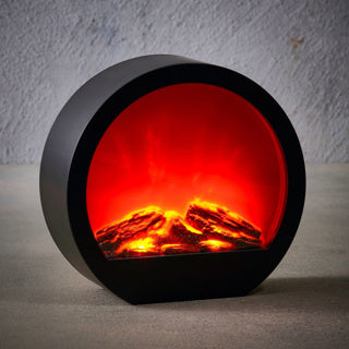 Haard led zwart warm wit bo en timer l24,5xb9xh23cm