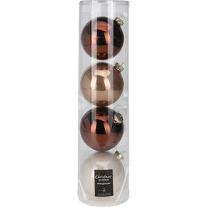 No brand kerstbal 10cm s4 coffee | 12 stuks