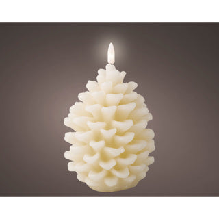 Led kaars wax steady binnen creme h.15.6cm d.10.5cm