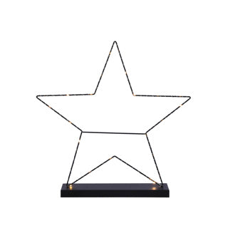 Edelman decoratie ster zwart 25 led battery operated b9xd55cm