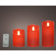 Led waving kaars wax wave top bo binnen mix rood h.15cm d.7.5cm