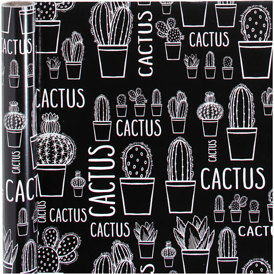 Inpakpapier, cactus, b: 50 cm, 80 gr, 5 m 1 rol
