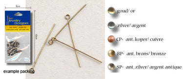 Darice • messing kettelstift 3cm 60pcs antique copper