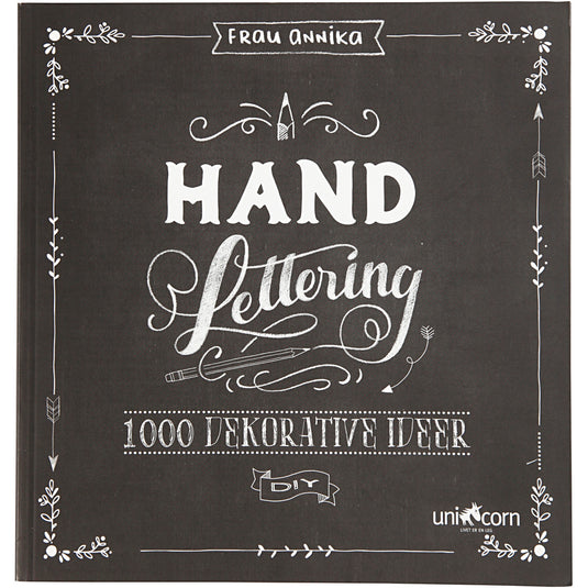 Handlettering - 1000 ideeën, afm 22x23 cm, dikte 2 cm, aantal pagina's 143, 1 stuk, deense tekst