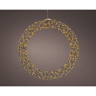 Load image into Gallery viewer, Kaemingk micro led krans metaal steady buitenl.7.5cm x w.58cm x h.58cm
