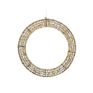 Load image into Gallery viewer, Kaemingk micro led krans metaal steady buitenl.7.5cm x w.58cm x h.58cm
