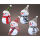 Led sneeuwpop stof steady bo binnen 4ass dia6cm x h.16cm | 24 stuks