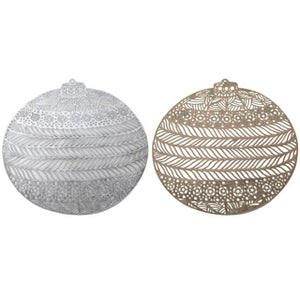 Placemat kerstbal goud zilver ø38cm
