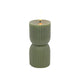 No brand led kaars ribbel zacht groen d7x15cm 2xaa excl.