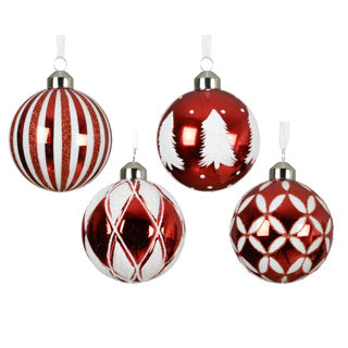 ギャラリービューアに画像をロードする, Kerstballen glas 4assdia8cm
