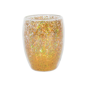 No brand glas confetti dubbelwandig goud ø9,2x11,5cm 350ml