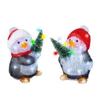 Load image into Gallery viewer, Led pinguïn acryl penguins steady bo buiten 2assl.17cm x w.17.5cm x h.26cm
