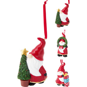 Kerstman hangdeco 13cm 3ass d