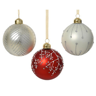 Load image into Gallery viewer, Kerstballen glas 3col assdia8cm | 12 stuks
