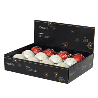 Load image into Gallery viewer, Kerstballen glas 3col assdia8cm | 12 stuks
