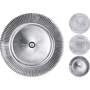 Onderbord 33cm zilver 3ass
