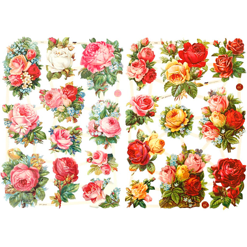 Load image into Gallery viewer, Https: www.cchobby.nl vintage-plaatjes-rozen-vel-16-5x23-5-cm-2-vel-1-doos-19360
