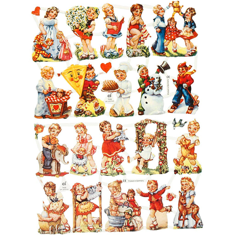 Load image into Gallery viewer, Creativ company vintage plaatjes, nostalgische kinderen, vel 16,5x23,5 cm, 2 vel 1 doos

