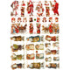 Vintage plaatjes, kerstman, vel 16,5x23,5 cm, 2 vel 1 doos