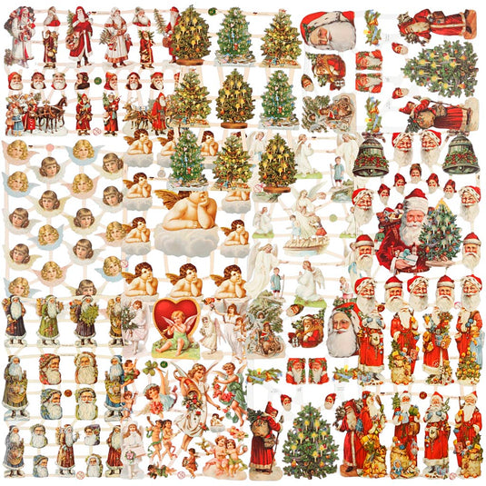 Vintage plaatjes, kerstmis, vel 16,5x23,5 cm, 30 vel 1 doos