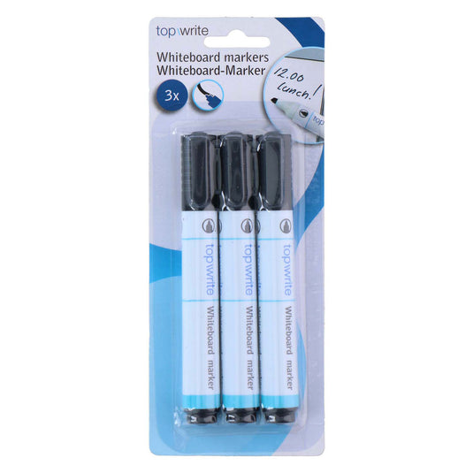 Whiteboardstift zwart, 3st.