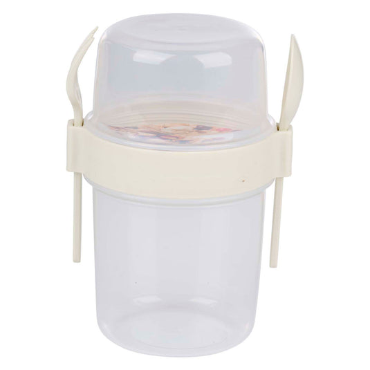 Voedsel bewaarbeker met bestek