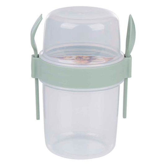 Voedsel bewaarbeker met bestek