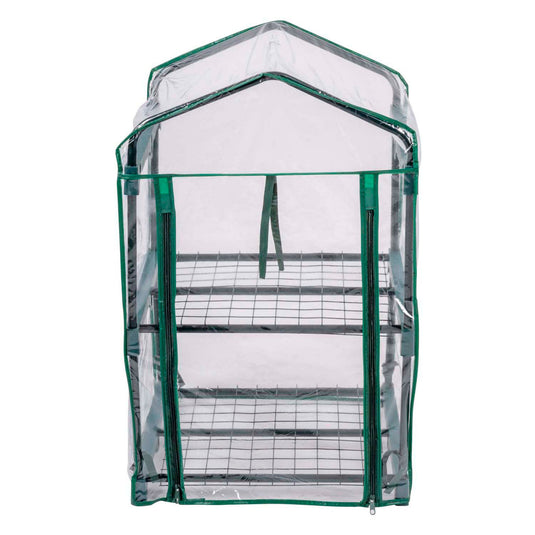 Kinzo broeikas kweekkas 45 x 50 x 80 cm - tuinkas met 2 verdiepingen - compacte broeikast voor planten en kweekbak - weerbestendig en transparant