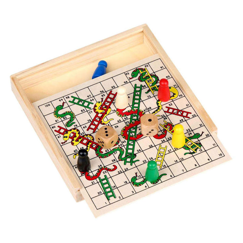 Load image into Gallery viewer, Houten slangen en ladders spel

