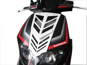 Opticparts df voorfrontrooster gilera runner sp nieuw model aluminium wit