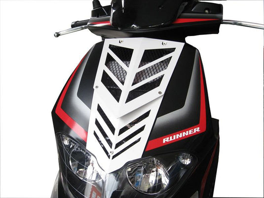Opticparts df voorfrontrooster gilera runner sp nieuw model aluminium wit