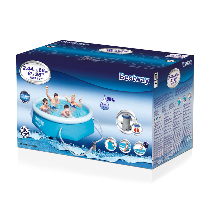 Load image into Gallery viewer, Bestway fast set zwembad (met filterpomp), 244x68cm
