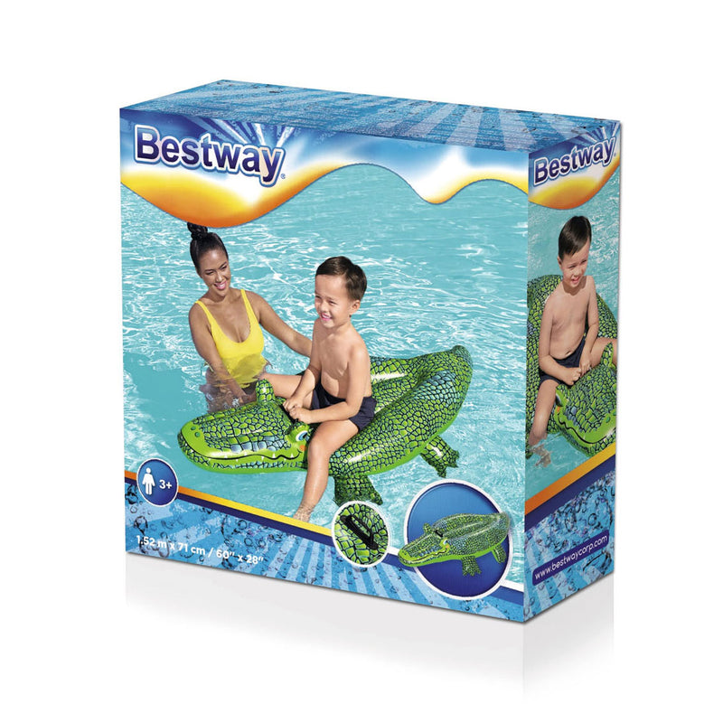 Laden Sie das Bild in Galerie -Viewer, Bestway opblaasbare krokodil ride-on
