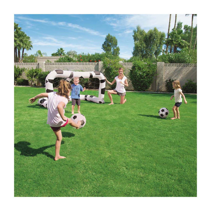 Afbeelding laden in galerijviewer, Bestway opblaasbaar voetbaldoel 213x117x125cm incl. 2 ballen
