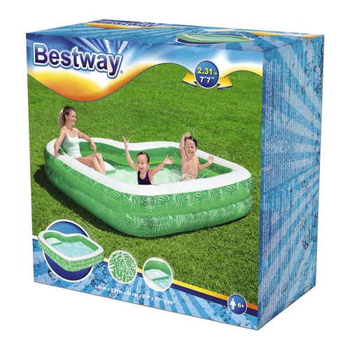 Bestway familiebad rechthoek tropical paradise met zitje, 231cm