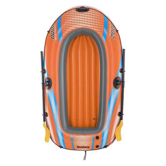 Bestway kondor elite 2000 opblaasboot set - 2 persoons - inclusief peddels - oranje