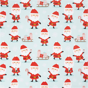 Inpakpapier, kerstman met slee, b: 50 cm, 80 gr, mint groen, 100 m 1 rol