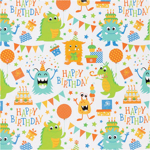 Inpakpapier, verjaardag, b: 50 cm, 80 gr, vrolijke kleuren, 100 m 1 rol