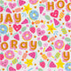 Inpakpapier, snoep, fruit en donuts, b: 50 cm, 80 gr, licht turquoise, 100 m 1 rol